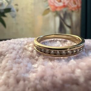 14K Zales 1/4 Ct. Diamond Channel Band -Yellow Gold!